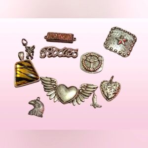 Huge New 10 Pcs Glitzy Western Metallic Pendant Connectors Notions Collection